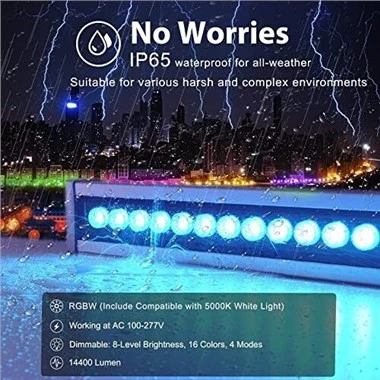 108 W lineāra LED sienas mazgātāja gaisma