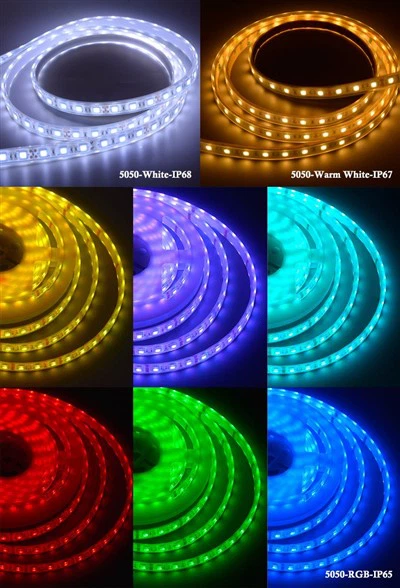 Ar baterijām darbināma lente 5050 RGB Strip Light